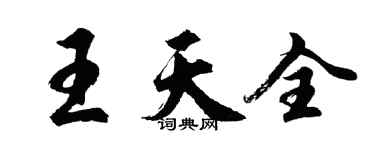 胡问遂王天全行书个性签名怎么写