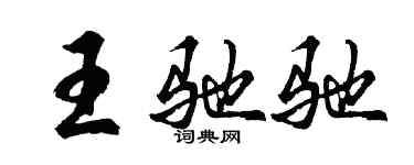 胡问遂王驰驰行书个性签名怎么写