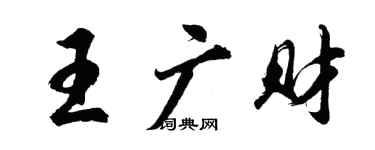 胡问遂王广财行书个性签名怎么写