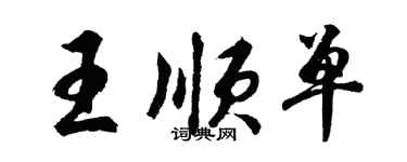 胡问遂王顺单行书个性签名怎么写
