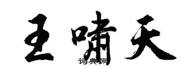 胡问遂王啸天行书个性签名怎么写