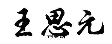 胡问遂王思元行书个性签名怎么写