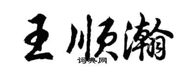 胡问遂王顺瀚行书个性签名怎么写