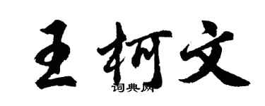 胡问遂王柯文行书个性签名怎么写