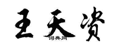 胡问遂王天资行书个性签名怎么写