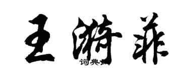 胡问遂王漪菲行书个性签名怎么写