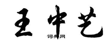 胡问遂王中艺行书个性签名怎么写