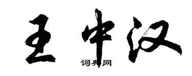 胡问遂王中汉行书个性签名怎么写
