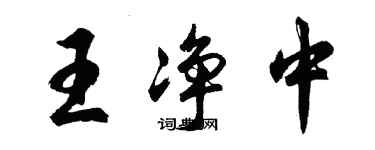 胡问遂王净中行书个性签名怎么写