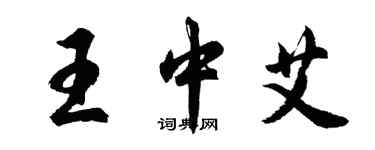 胡问遂王中艾行书个性签名怎么写