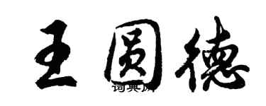 胡问遂王圆德行书个性签名怎么写