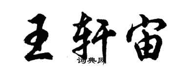 胡问遂王轩宙行书个性签名怎么写