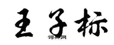 胡问遂王子标行书个性签名怎么写