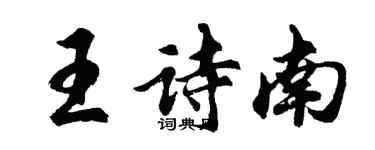 胡问遂王诗南行书个性签名怎么写