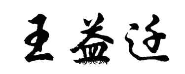 胡问遂王益迁行书个性签名怎么写