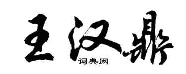 胡问遂王汉鼎行书个性签名怎么写