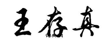 胡问遂王存真行书个性签名怎么写