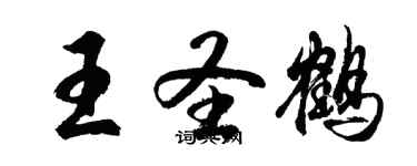 胡问遂王圣鹤行书个性签名怎么写