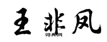 胡问遂王非凤行书个性签名怎么写