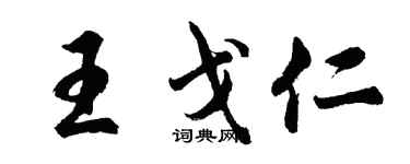 胡问遂王戈仁行书个性签名怎么写