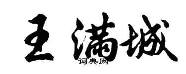 胡问遂王满城行书个性签名怎么写