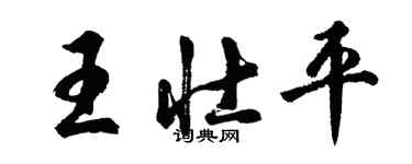 胡问遂王壮平行书个性签名怎么写