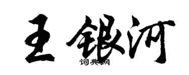 胡问遂王银河行书个性签名怎么写