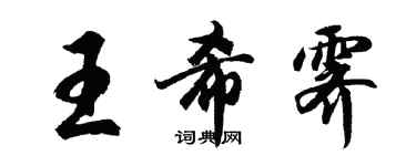 胡问遂王希霁行书个性签名怎么写