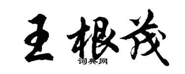 胡问遂王根茂行书个性签名怎么写