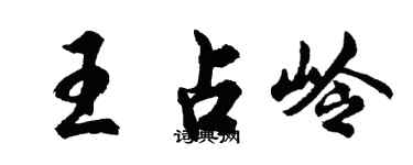 胡问遂王占岭行书个性签名怎么写