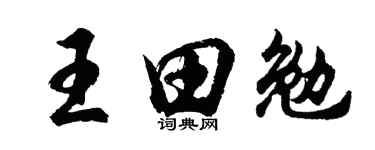 胡问遂王田勉行书个性签名怎么写