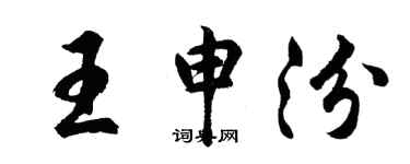 胡问遂王申汾行书个性签名怎么写