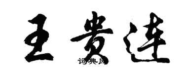胡问遂王贵连行书个性签名怎么写