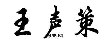 胡问遂王声策行书个性签名怎么写