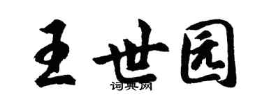 胡问遂王世园行书个性签名怎么写