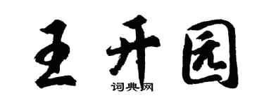 胡问遂王开园行书个性签名怎么写