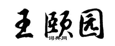 胡问遂王颐园行书个性签名怎么写