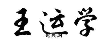 胡问遂王运学行书个性签名怎么写