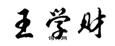 胡问遂王学财行书个性签名怎么写