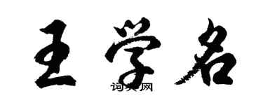 胡问遂王学名行书个性签名怎么写