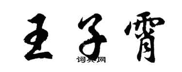 胡问遂王子霄行书个性签名怎么写