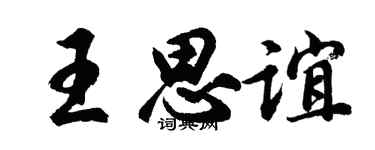 胡问遂王思谊行书个性签名怎么写
