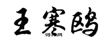 胡问遂王寒鸥行书个性签名怎么写
