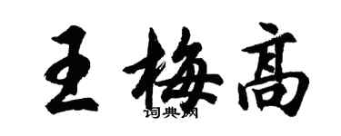 胡问遂王梅高行书个性签名怎么写