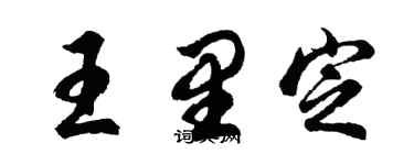胡问遂王里定行书个性签名怎么写