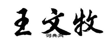 胡问遂王文牧行书个性签名怎么写