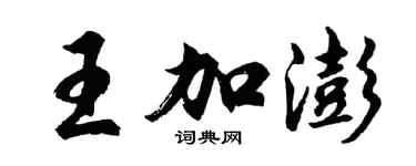 胡问遂王加澎行书个性签名怎么写