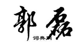 胡问遂郭磊行书个性签名怎么写