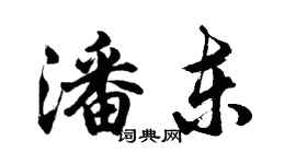 胡问遂潘东行书个性签名怎么写