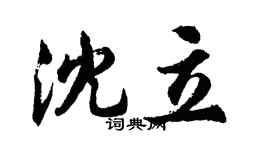 胡问遂沈立行书个性签名怎么写